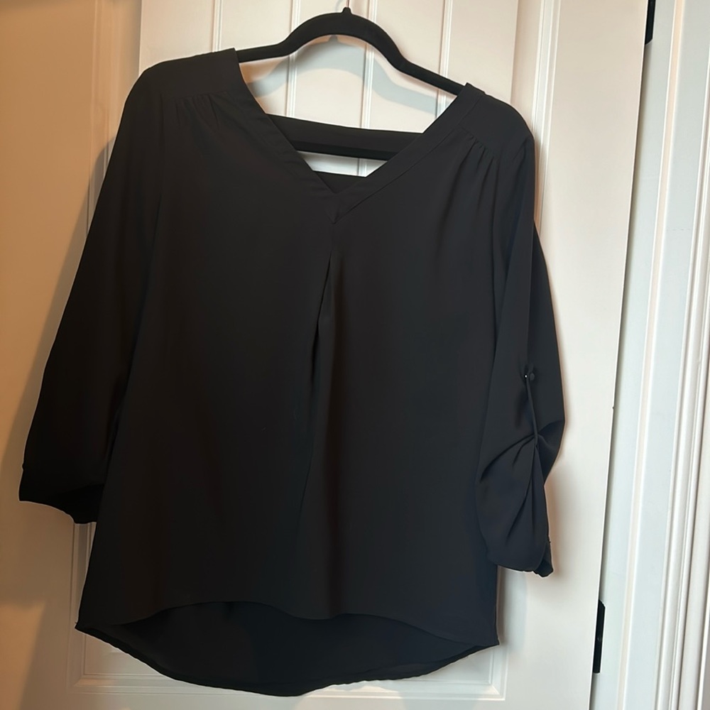 Black double layered blouse with cute back detail